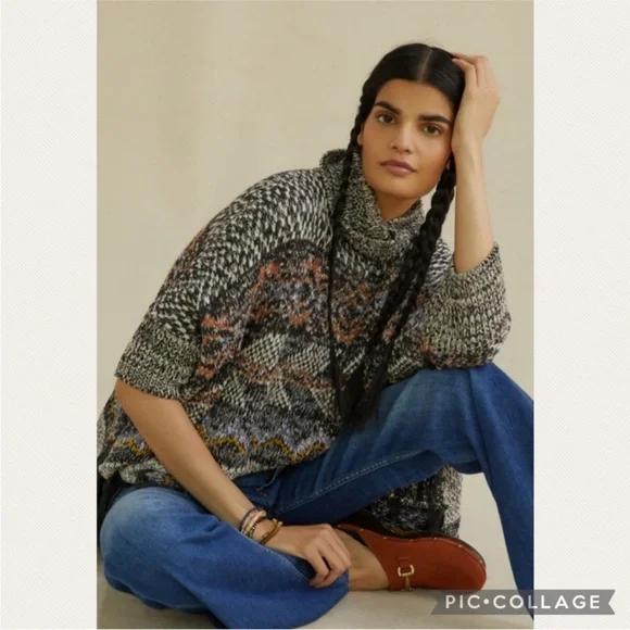 NWT Anthropologie Pilcro Magda Knit Poncho (Price Firm) - Picture 1 of 15